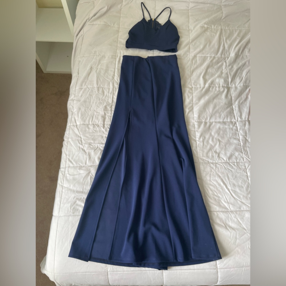 Navy Blue tight two piece dress. From Dillards, worn once.